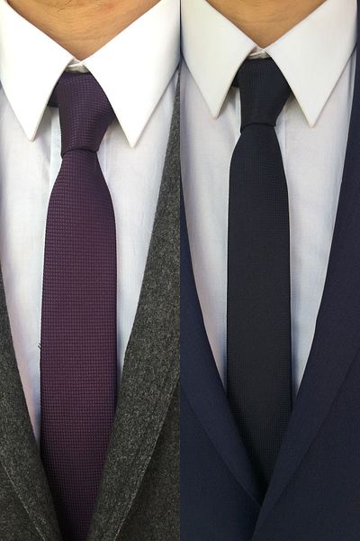 Kravatistan Purple And Navy Blue Tie Handkerchief Set