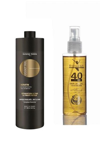 Eugene Perma Essentiel Keratin 1000 ml+Biomega 40 Natural Hair Care Oil 150 ml -558956116560