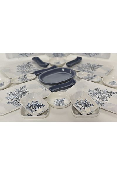 Demet Çeyiz Keramika Set Breakfast Blue Magic Siera 22 Pieces 19862