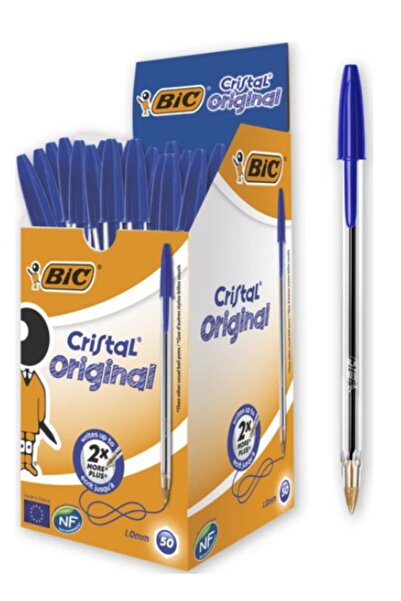 Bic Mavi Tükenmez Kalem Cristal Original 50 Adet Ekonomik Paket