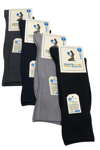 Redzone Multicolored 4-Piece Diabetic Socks