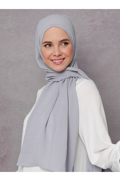 Tuva Şal Crepe Jazz Shawl - Silver - 28 - Canvas