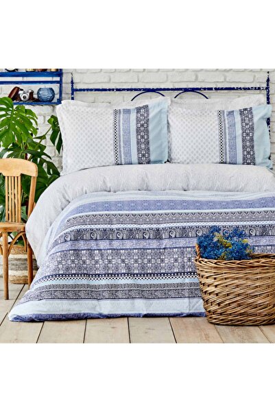 Karaca Home Nileso Mavi Çift Kişilik Nevresim Takımı