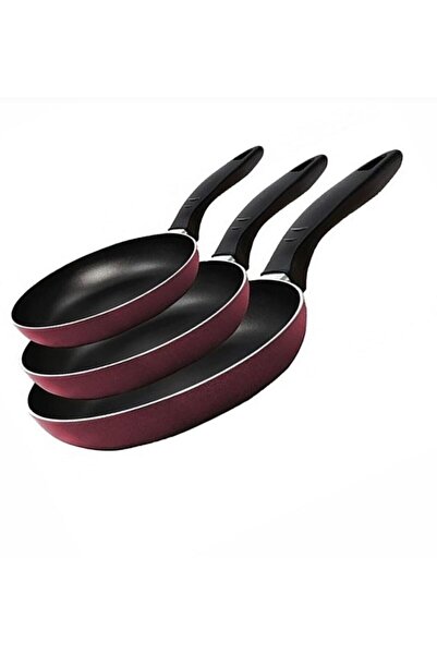 Mehtap طقم مقلاة تيفلون للاستخدام اليومي مقلاة 18+22+26 سم - أخضر أصلي