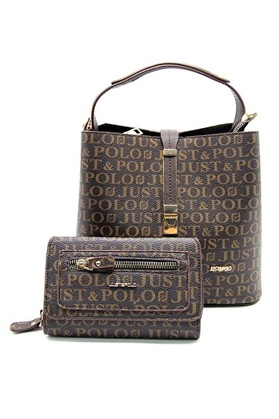 Just Polo Women's Brown Bag and Wallet Set Jpt2055-04