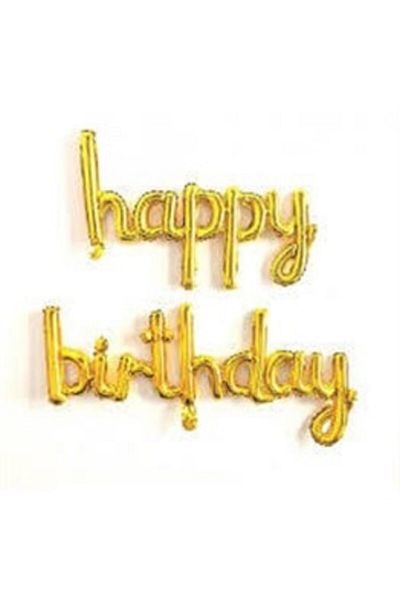 PapatyamPartiEvi Signature Foil Balloon - Happy Birthday Gold