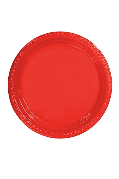 Huzur Party Store Kırmızı Renginde 22'cm 25'li Parlak Tabak Renkli Dayanıklı ...