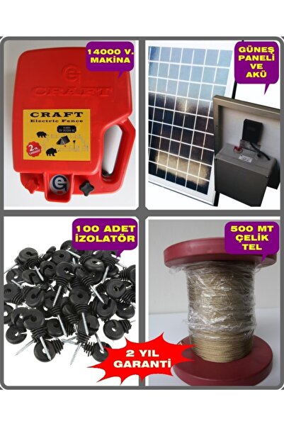 Craft 5 Dönüm Için Elektrikli Çit Sistemi Full Takım Çelik Telli