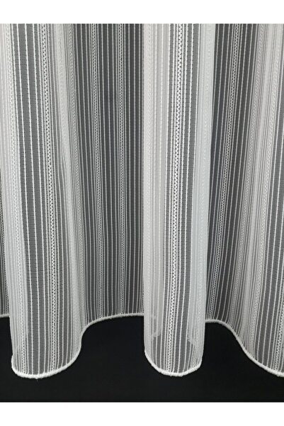 DNZEVGEREÇLERİ Çizgili Makarna Desen Modern Tül Perde Düz