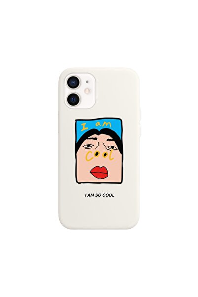 shoptocase Iphone 12 Beyaz Lansman So Cool Desenli Telefon Kılıfı