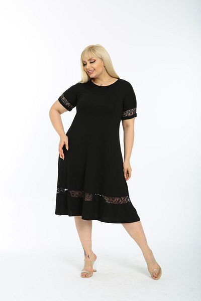 Mezura Summer Plus Size Knee Length Viscose Combed Cotton Dress