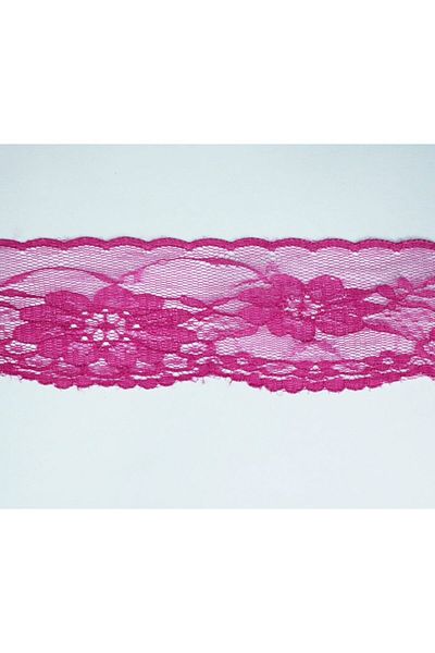 tuhafiyecimiz Fuchsia Nylon Lace 5cm Width 5 Meter Ball - (730)
