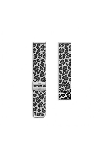 Up! Watch Round  Modeli Uyumlu Leopard Desenli Saat Kordonu
