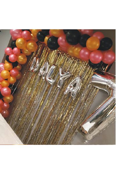 Ekin Süs Dalya 100 Metallic Balloons and 1 Balloon Chain