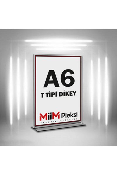 MİİMTİCARET T Type A6 Plexi Foyluk Brochure Holder-vertical A6 Foyluk-50 Pack