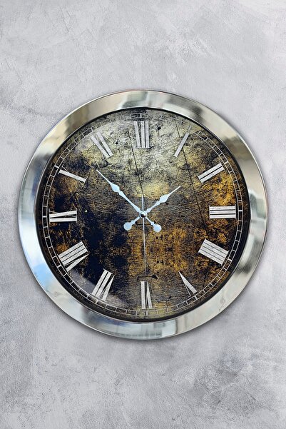 Genel Markalar Hediyelik 36 Cm Krom Metal Tasarım Duvar Saati