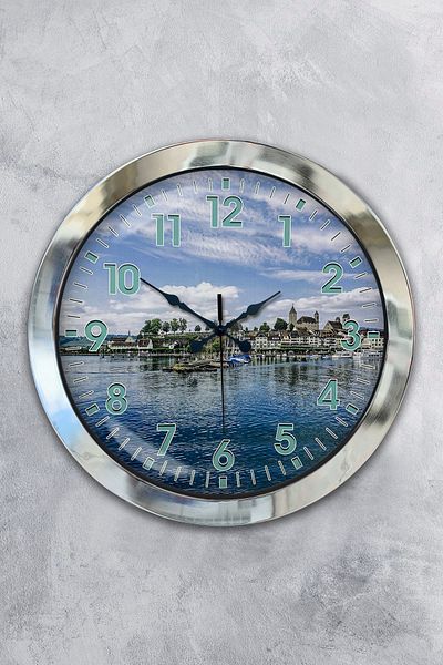 Kasva Concept Gift 36 cm Chrome Metal Lefkoşa Wall Clock