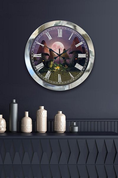 Kasva Concept 36 cm Black Metal Children's Room Wall Clock
