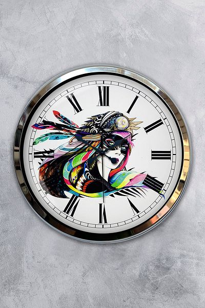 Kasva Concept 40 cm Chrome Metal Modern Art Wall Clock