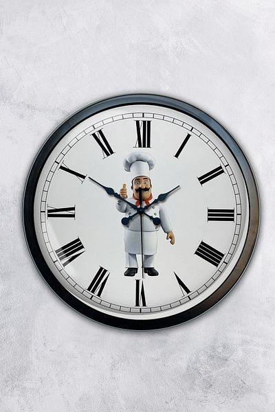 Kasva Concept Gift 40 cm Black Metal Cook Kitchen Wall Clock
