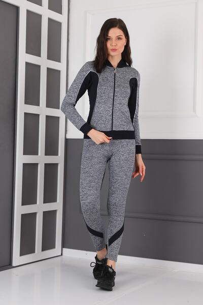 WestBound Жіночий сірий комплект з капюшоном, кайтом на блискавці та легінсами