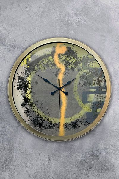 Kasva Concept 40 cm Tumbled Metal Modern Line Wall Clock