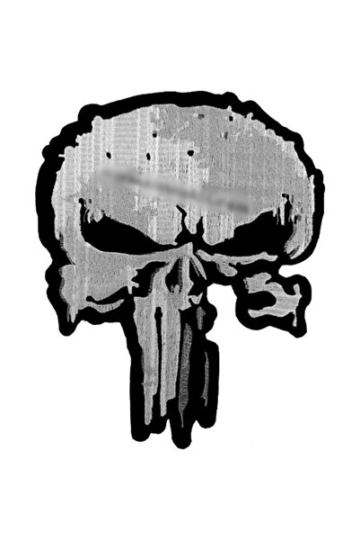 Sim Nakış Kuru Kafa Ölüm Nakış Işleme Arma Patch Peç Yama 21,5×27 Cm