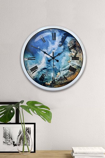 Kasva Concept Gift 40 cm White Metal Sea Wall Clock