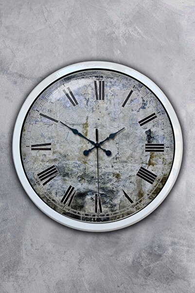 Kasva Concept هدية ساعة حائط مزخرفة معدنية بيضاء مقاس 40 سم