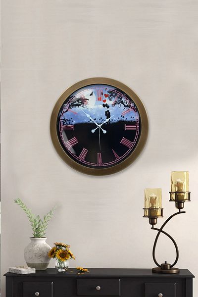 Kasva Concept Gift 36 cm Antique Metal Dear Wall Clock