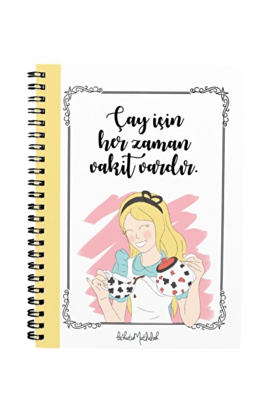 Bikutumutluluk Gift - N039 A5 Design Spiral Notebook - Alice Yellow Cover