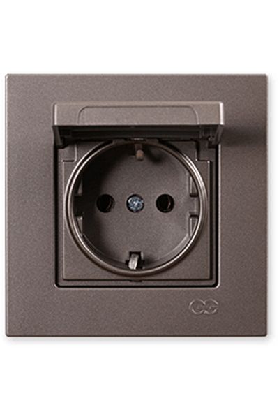 Günsan Mocha Covered Framed Grounded Socket