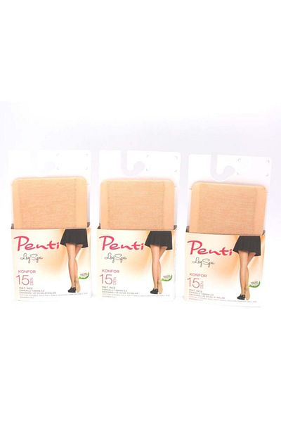 Penti Konfor 15 Den Sole Reinforced Semi-Shiny 3-Piece Skin 57 Socket Socks