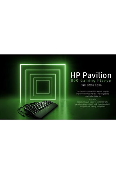 HP Pavilion 800 Türkçe Karakterli (Q TİPİ) Mekanik Oyuncu Klavye Red Switch Gaming Klavye
