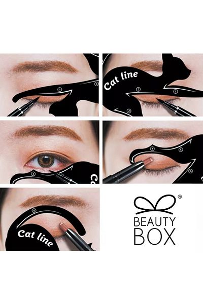 Beauty Box Easy Cat Eyes Makeup Cat Eyes Makeup Template Card Mold Stencil Right Left 2 Pieces