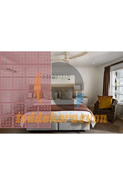 tsddekorasyon Ahşap Oda Bölücü/seperatör/ Duvar Panelleri Pembe Desenli
