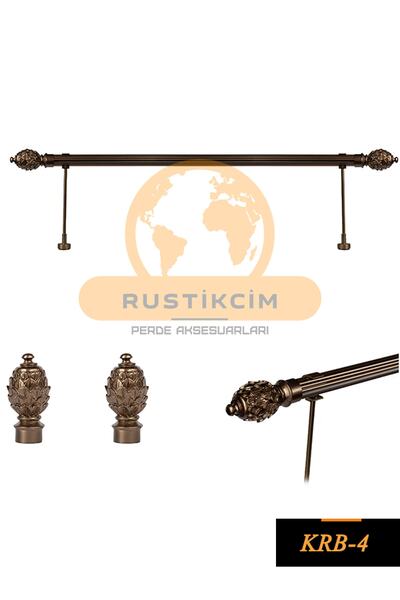RUSTIKCIM Antik Rustik Bronz Fon Perde Askısı Krb-4 100 Cm