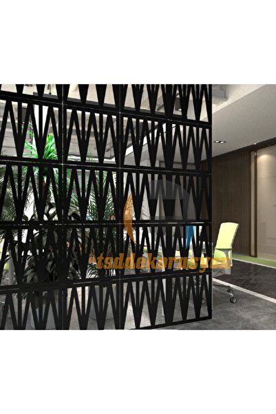 tsddekorasyon Tsd Dekorasyon Ahşap Oda Bölücü/seperatör/duvar Paneli Üçgen Siyah