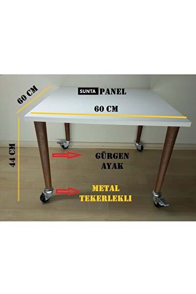 BARERMO Tekerlekli Sehpa, Orta Sehpa, Yan Sehpa, Bahçe Sehpası, Hareketli Sehpa Teras Sehpası Balkon Sehpası