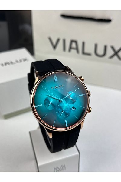Vialux Men's Sports Wristwatch Moody Glass 43mm 5 Atm Waterproof