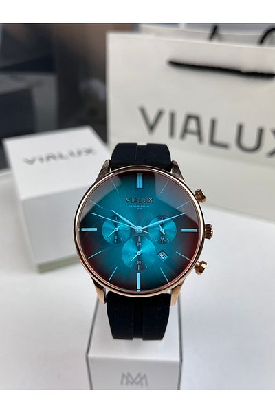 Vialux Men's Sports Wristwatch Moody Glass 43mm 5 Atm Waterproof