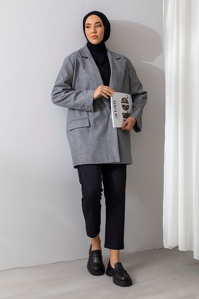 Limbamba Jachetă oversize afumată pentru femei