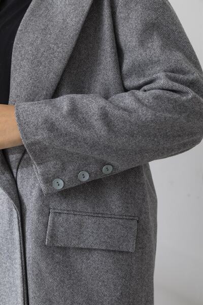 Limbamba Oversize Καπνιστό Γυναικείο Μπουφάν Stamp