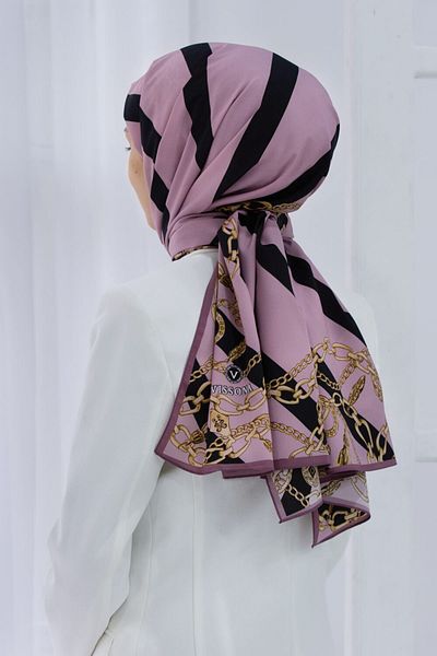 Vissona Γυναικεία Luxury Medina Silk Shawl Powder-9