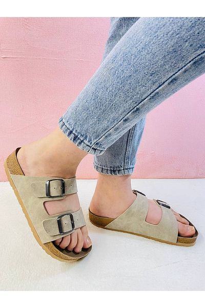 YILDIZ SHOES Unisex Orthopedic Insole Daily Comfortable Double Banded Buckle Beach Holiday Summer Outside Guest Indoor Slippers