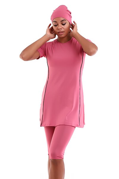 aykum Halbbedeckter Hijab-Badeanzug mit kurzen Ärmeln