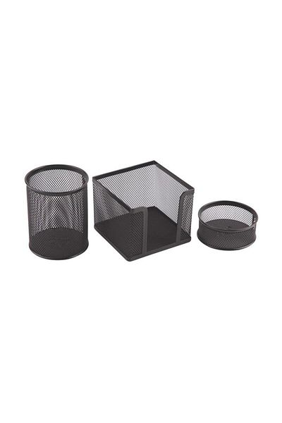 Temat 1000 Mesh Set Wire Desktop (θήκη για στυλό-κλιπ-θήκη για χαρτί) Μαύρο