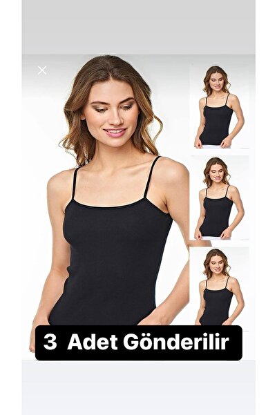 EBRULİ BUTİK06 Rope Strap Tank Top 95% Cotton 3 Pieces