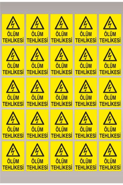 Ölüm Tehlikesi Uyarı Levhası Etiket Baskı 250 Adet