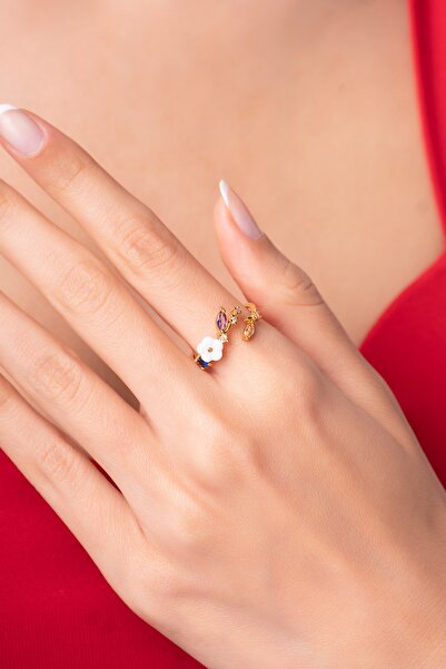 Ayenci Ayarlanabilir Kiraz Çiçeği Figürlü Prenses Kadın Yüzük